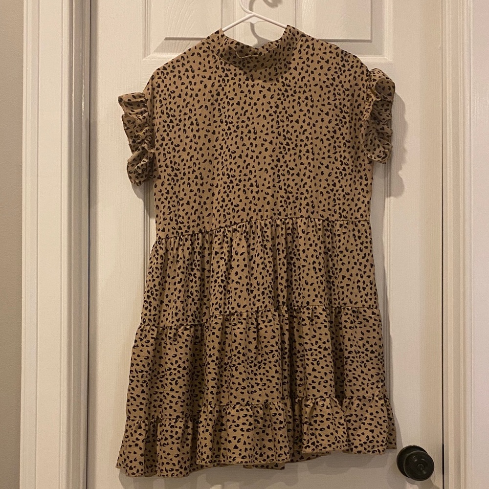 Stylish Tan Polka Dot Kids Dress